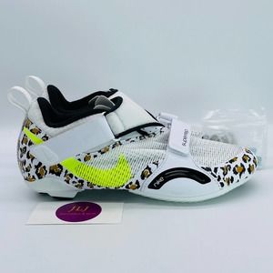 Nike Women's SuperRep Cycle Indoor Cycling Shoes White/Leopard CJ0775-177 Size 9